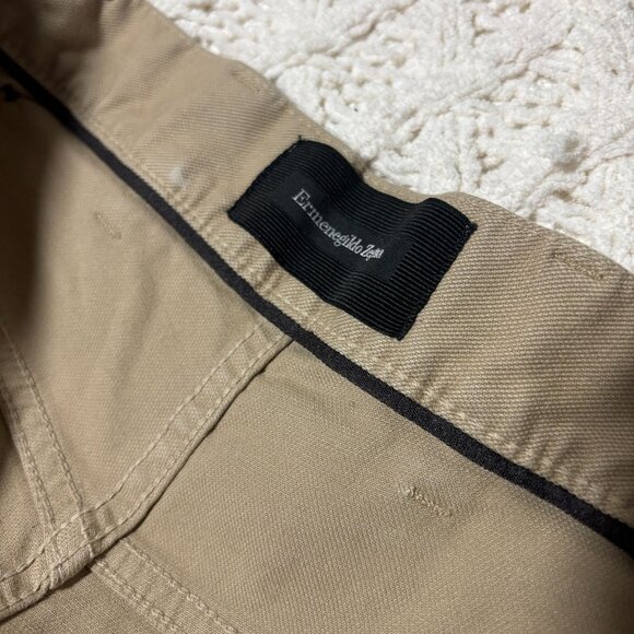 Ermenegildo Zegna Beige‎ Cotton Flat Front Casual Pants Jeans w38x28 - Picture 9 of 13
